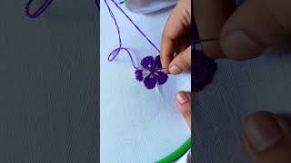 Beautiful flower embroidery 🤩🪡tutorial beautifulhandembroideryflowerdesign embroiderypatterns [upl. by Aleetha382]