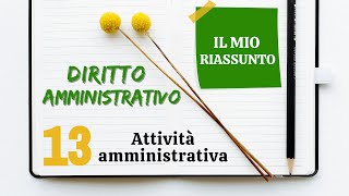 Diritto Amministrativo  Capitolo 13 attività amministrativa [upl. by Ettennek]