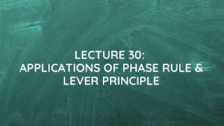 Lecture 30 Applications of Phase Rule amp Lever Principle [upl. by Ielak]