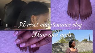 A RESET MINI MAINTENANCE VLOG  4C HAIR SILK PRESS  NAILS 💗 SALON SURPRISES 💀😂 [upl. by Llevart]