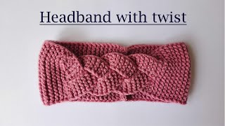 How to knit a headband with twist  twisted Headband knitting tutorial [upl. by Kahn]