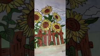 beautiful sunflower drawing tutorial for beginners shorts artpainting drawing flowers [upl. by Photima]