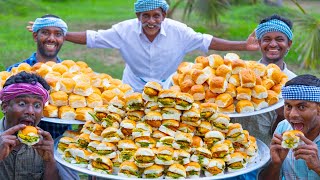 INDIAN BURGER  VADA PAV  Indian Street Food Recipe Making in Village  Rainy Day Cooking [upl. by Nygem]