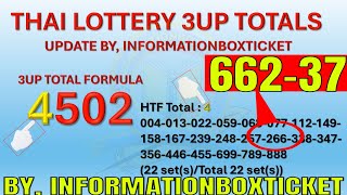 1692024THAI LOTTERY 3UP TOTALS BY INFORMATIONBOXTICKET [upl. by Cadal]