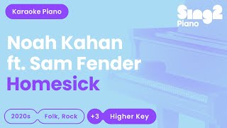 Noah Kahan amp Sam Fender  Homesick Higher Key Piano Karaoke [upl. by Pump]