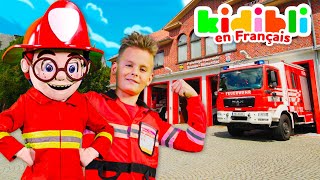 Les enfants jouent aux pompiers  Les enfants font semblant de jouer  ⛑ Kidibli [upl. by Crissy94]