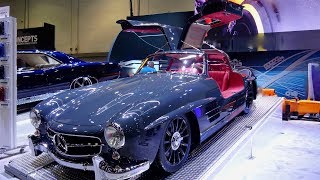 Kindig’s 1955 MercedesBenz 300SL Gullwing LSX 454 powered Fiberglass Restomod at SEMA [upl. by Kenlee]