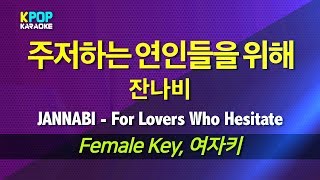 잔나비JANNABI  주저하는 연인들을 위해For Lovers Who Hesitate 여자키Female  LaLa Karaoke 노래방 Kpop [upl. by Haugen]