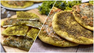 How To Make Best Manoushe Zataar Flatbread  Easy Manakish  Lebanese Man’ousheh [upl. by Notsecnirp855]