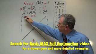 Factoring Trinomials  Basic MAX  Short Explanation [upl. by Socher]