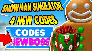 NEW SECRET 4 CODES IN SNOWMAN SIMULATOR UPDATE 2020 ROBLOX [upl. by Ynohtna]