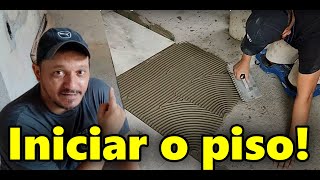 Como colocar piso Como iniciar o assentamento do piso corretamente [upl. by Ahsiam]