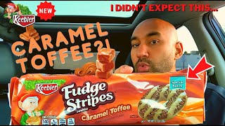 New Keebler Fudge Stripes Caramel Toffee Cookies 🍪  Review  Surprise Ending [upl. by Eanom]