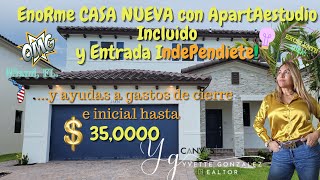 🏡CASA NUEVA con independiente APARTAMENTO😱 LA MAS BARATA DE MIAMI Florida 👉 TU MEJOR INVERSION💲💲💲 [upl. by Ennahteb901]