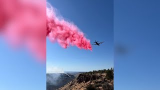 Elk Lane Fire Water and retardant drops from above and below [upl. by Lunn]