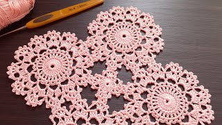 Красивый Ажурный мотив крючком Соединение мотивов SUPER EASY Beautiful Pattern Crochet [upl. by Frerichs843]