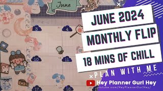 💜 Plan with Me  JUNE Calendar Monthly page in Hobonichi💜 18 Minutes of Chill [upl. by Norre250]