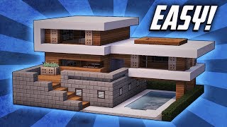 Minecraft How To Build A Large Modern House Tutorial 19 [upl. by Ahsiem]