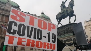 Belgrade Protesters Defy Ban Gather To Call For End To AntiCOVID Measures [upl. by Rawden300]