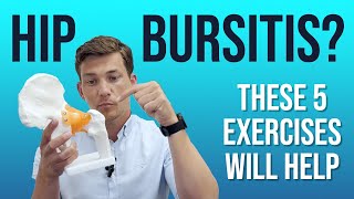 5 Best Exercises to FIX Hip Bursitis Pain on Outside of Hip [upl. by Ahtekal]