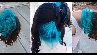 Teal Blue Hair Tutorial FreddysVibes [upl. by Ydnas]