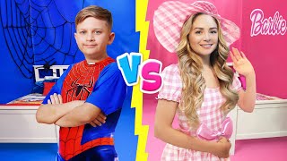 Barbie House VS Spiderman House [upl. by Quincy]