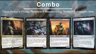 EDH COMBO Teysa Karlov  Pitiless Plunderer  Reassembling Skeleton  Ashnods Altar [upl. by Naujej]