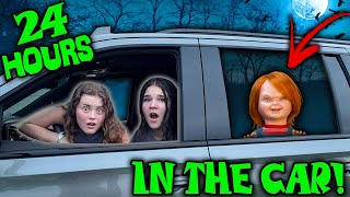 24 Hours In The CAR With My BEST FRIEND Beware Of Chucky [upl. by Ellimak]