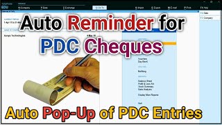 Auto Reminder for PDC Cheques in Tally  post dated cheque [upl. by Trawets794]