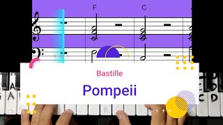 Pompeii Bastille piano chords cover song [upl. by Rosenkrantz]