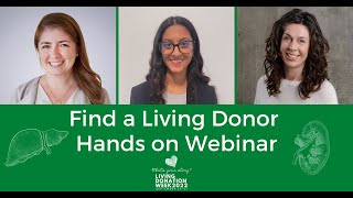 Finding a Living Donor Webinar  LDW2022  GiveLifeUHN [upl. by Dominga]