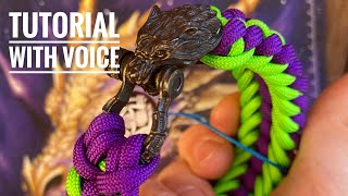 Full tutorial Snarling Wolf paracord bracelet [upl. by Frank]