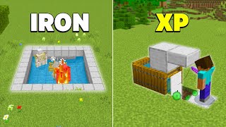 5 EASY Starter Farms in Minecraft Bedrock 121Iron Farm XP Farm [upl. by Namas]