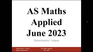 AS Maths  2023  Stats  Q5 [upl. by Schreib]