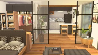 SIMS 4  SINGLE WITH CHILD MODERN TINY APARTMENT 1310 21 Chic Street  DL  CC [upl. by Holmann]