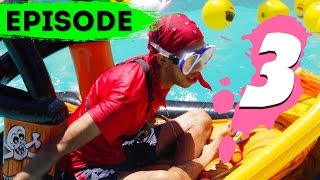 Pirate Ship Race Episode 3  The Backyard Pool Games [upl. by Lativa101]