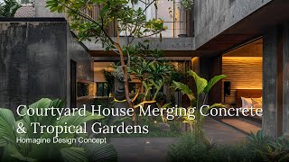 Courtyard House That Combining Brutalist Concrete Structures with Lush Tropical Balinese Gardens [upl. by Allianora]