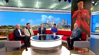 Alan Horne Carlos Alomar Woody Woodmansey David Bowie Convention On BBC Breakfast 26072024 [upl. by Oneg]