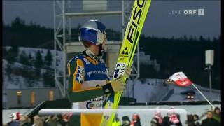 Gregor Schlierenzauer Lillehammer 2009 1505m  Fall ORF AMAZING JUMP [upl. by Nehttam]