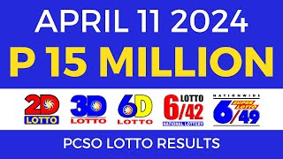 Lotto Result Today 9pm April 11 2024 PCSO [upl. by Ayim]