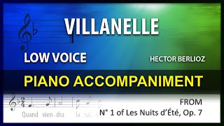 Les Nuits d’Été Villanelle  Karaoke  Berlioz  Low Voice [upl. by Fabri]