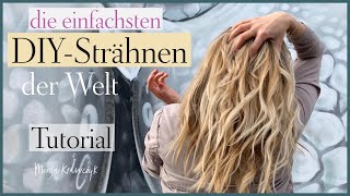 Die einfachsten STRÄHNEN der Welt ❤️ BLONDE Strähnchen selber machen  Tutorial für ANFÄNGER [upl. by Lucille]