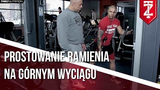 Prostowanie ramienia na górnym wyciągu  TRICEPS ĆWICZENIAPodstawy dla początkującychM Karmowski [upl. by Urbana]