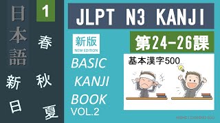 FREE JAPANESE LESSON JLPT N3 KANJI Part 1 to 3 [upl. by Eilssel]