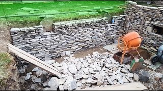 Basement Construction with Stone Wall Part 1 [upl. by Holland873]