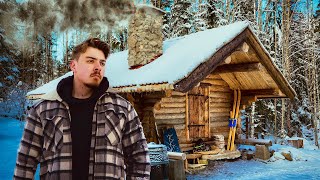 Surviving 40° Winter Alone In Wilderness Log Cabin [upl. by Ayna]