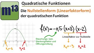 Die Nullstellenform der quadratischen Funktion [upl. by Solim]