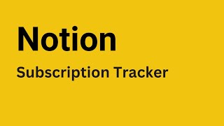 Notion  How to Create Subscription Tracker [upl. by Notgnirrab376]