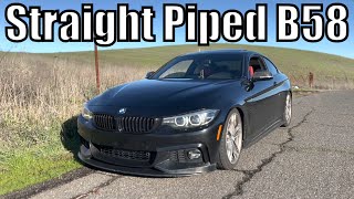 Tuned 440i Straight Pipe Exhaust Sound [upl. by Raffo]