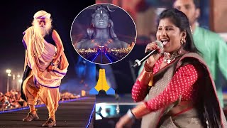 Sadhguru Dance to Singer Mangli Singing Performance at Isha Foundationmahashivratri 2023 [upl. by Notlih367]